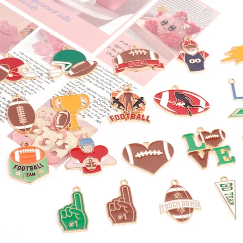 Legering Emaille Voetbal Sport Thema DIY Hanger Bedels Voor Armband Ketting Sieraden Maken Accessoires