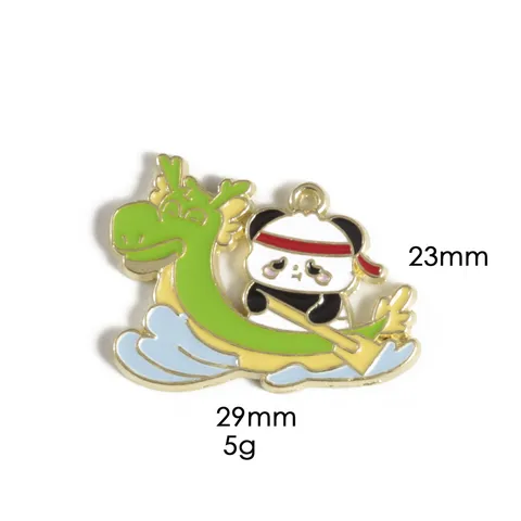 Schattige Cartoon Panda Zongzi Legering Hanger Drakenbootfestival DIY Sleutelhanger Ketting Bedel Sieraden Accessoires