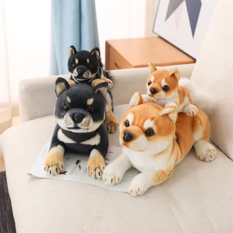 Simulation Shiba Inu Jouet en Peluche Mignon Chien Akita Animal en Peluche Poupée Douce Moelleux Chiot Jouet Décoration