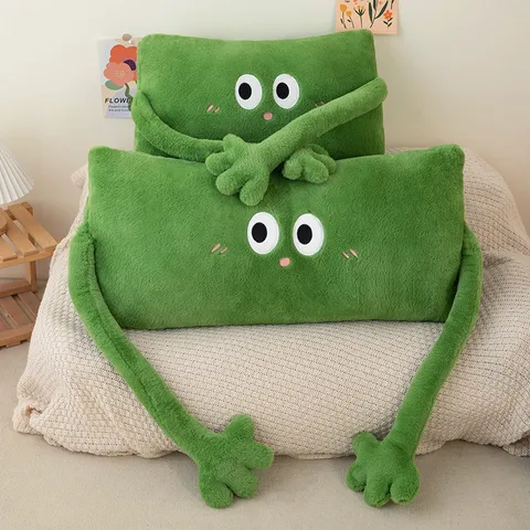 Coussin en Peluche Créatif à Long Bras de Dessin Animé Broderie Mignonne Doux pour Lit Canapé Décoration de Maison