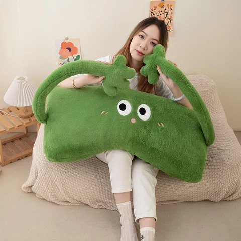 Coussin en Peluche Créatif à Long Bras de Dessin Animé Broderie Mignonne Doux pour Lit Canapé Décoration de Maison