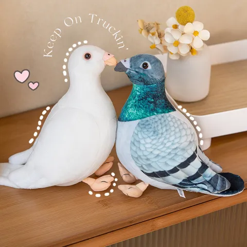 Jouet en Peluche de Pigeon de Simulation Mignonne Poupée d'Animal en Peluche d'Oiseau Cadeau d'Enfants Décoration de Maison