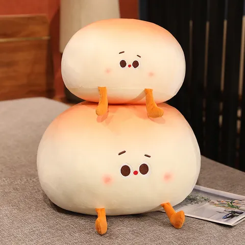 Mignon Petit Pain Vapeur Peluche Jouet Oreiller Doux Rembourré Poupée Dessin Animé Coussin Canapé Lit Cadeau Anniversaire