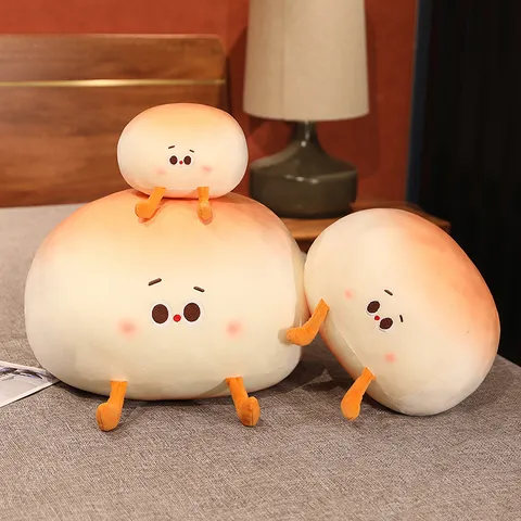 Mignon Petit Pain Vapeur Peluche Jouet Oreiller Doux Rembourré Poupée Dessin Animé Coussin Canapé Lit Cadeau Anniversaire