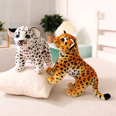 Juguete de Peluche de Leopardo de Simulación Muñeca de Leopardo de las Nieves Regalo para Niños