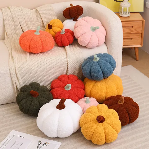 Coussin en Peluche de Citrouille de Dessin Animé Créatif Style Nordique Jouet Rembourré Canapé Salon Lit Coussin Décoration de la Maison