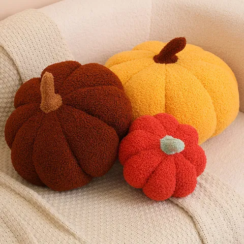 Coussin en Peluche de Citrouille de Dessin Animé Créatif Style Nordique Jouet Rembourré Canapé Salon Lit Coussin Décoration de la Maison