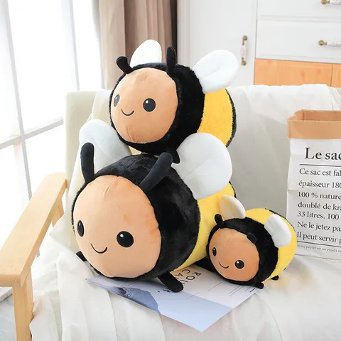 Cute Cartoon Bee And Ladybug Plush Toy Stuffed Animal Soft Pillow Cute Insect Doll Kids Birthday Gift