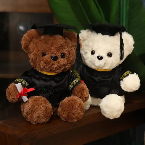 Schattige Afstudeer Dokter Teddybeer Pluche Speelgoed Dier Studenten Cadeau Academische Jurk Pop