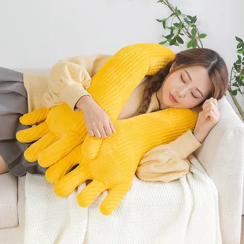 Style Nordique Créatif Coloré Forme de Main Jouet en Peluche Coussin de Canapé Long Coussin Sommeil Jambe Coussin Cadeau
