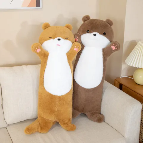 Cute Stuffed Otter Plush Toy Soft Long Pillow Hugging Doll Cartoon Animal Plushie Pillow For Kids Room Home Decor