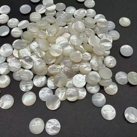 Natural White Mother Of Pearl Shell Round Flat Back Cabochons Polished Jewelry Making Materials For DIY Ring Pendant Accessories