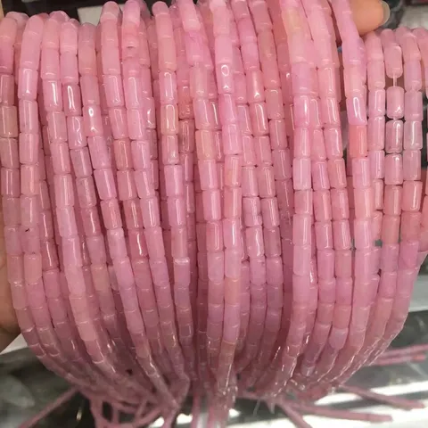 Natural Stone Agate Tube Beads Cylinder Spacer Beads For DIY Jewelry Making Bracelet Necklace Handmade Polished Loose Beads
