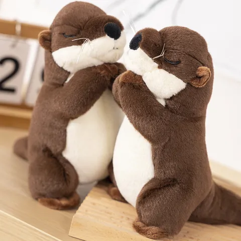 Cute Otter Plush Toy Stuffed Animal Doll Simulation Blessing Otter Soft Pillow Home Decor Toy for Kids Gift