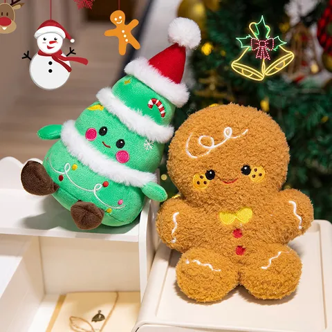 Weihnachten Plüschtier Weihnachtsmann Schneemann Rentier Elch Gestopfte Puppe Weihnachtsbaum Kissen Kinder Feiertag Geschenk Heimdekoration