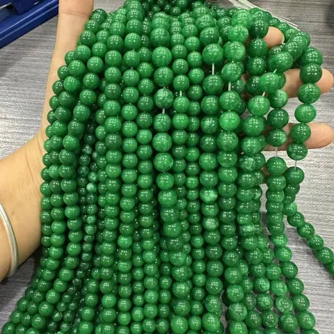 Natural Stone Round Loose Beads Optimized Malaysia Jade Green Jasper Red Quartz Gemstone Beads For DIY Jewelry Making Accessories