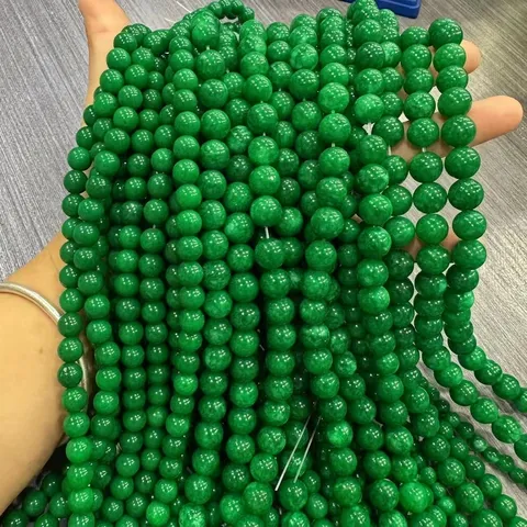 Natural Stone Round Loose Beads Optimized Malaysia Jade Green Jasper Red Quartz Gemstone Beads For DIY Jewelry Making Accessories
