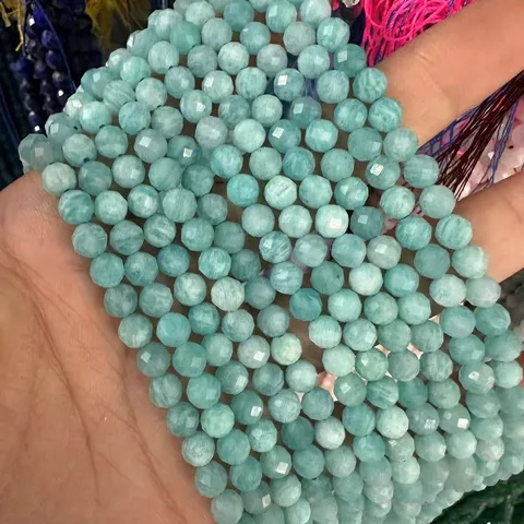 Cuentas Sueltas de Ágata Piedra Natural Facetada Cuentas Redondas de Piedra Preciosa Para Creación de Joyas Bricolaje