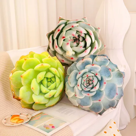 3D Simulation Sukkulente Pflanze Plüsch Kissen Süß Geflochtene Blume Kissen Weich Heim Dekor Sofa Kissen