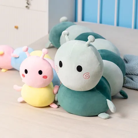 Peluche Chenille Mignonne Oreiller Long Rembourré Douce Dessin Animé Animal Poupée Lit Sommeil Compagnon Cadeau d'Anniversaire Pour Enfants Filles