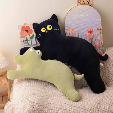 Mignon Chat Crocodile Renard Et Éléphant Jouet en Peluche Long Coussin Doux Animal En Peluche Canapé Coussin Oreiller De Jambe