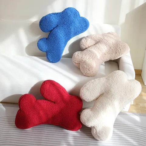 Coussin en Peluche Lapin Nordique Mignon Animal En Peluche Coussin Décoratif Irrégulier Doux Canapé Chevet Coussin De Dossier