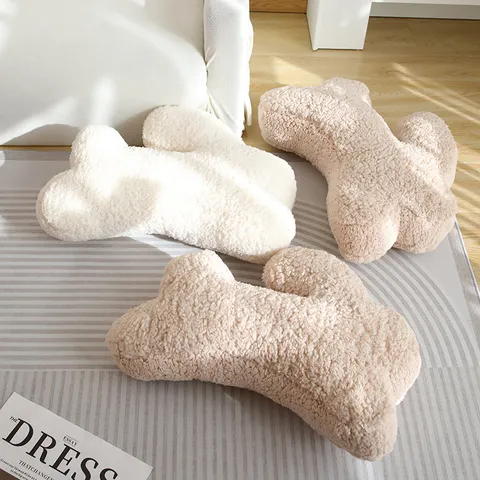 Coussin en Peluche Lapin Nordique Mignon Animal En Peluche Coussin Décoratif Irrégulier Doux Canapé Chevet Coussin De Dossier