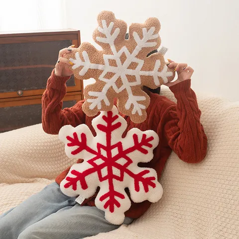 Noël Flocon de Neige Maison de Pain d'Épices Couronne Bonbon Coussin Décoratif Décoration Festive Doux Coussin en Peluche Fournitures de Fête