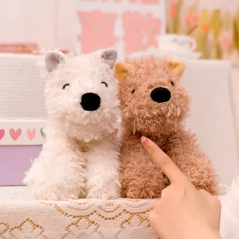 Joli Jouet en Peluche West Highland White Terrier Poupée Chiot Farcie Animal Moelleux Jouet Doux Cadeau Guérison Kawaii pour Enfants Filles
