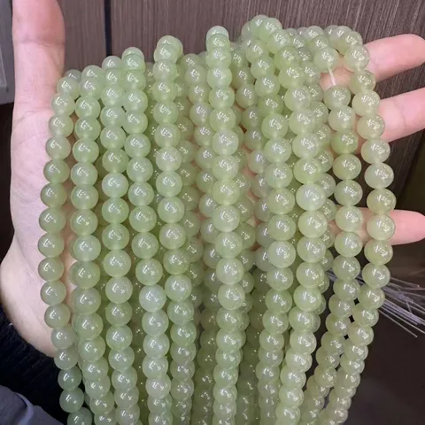 Naturstein Rundperlen Glatt Poliert Chalcedon Edelstein Strang Für DIY Schmuckherstellung Armbänder Halsketten Handwerk