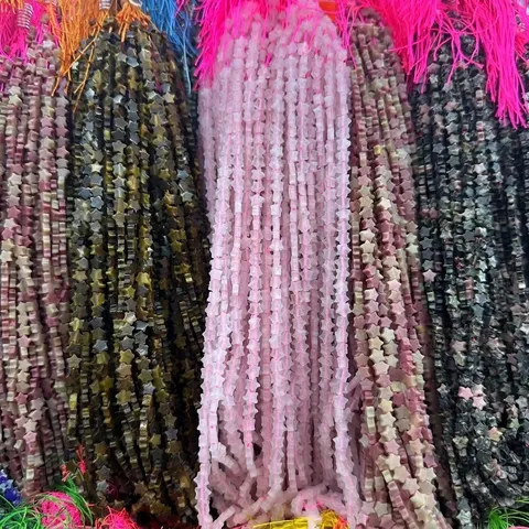 Cuentas Sueltas de Ágata de Piedra Natural en Forma de Estrella para la Fabricación de Pulseras y Collares DIY Cuentas de Estrella Pulidas con Agujero Recto