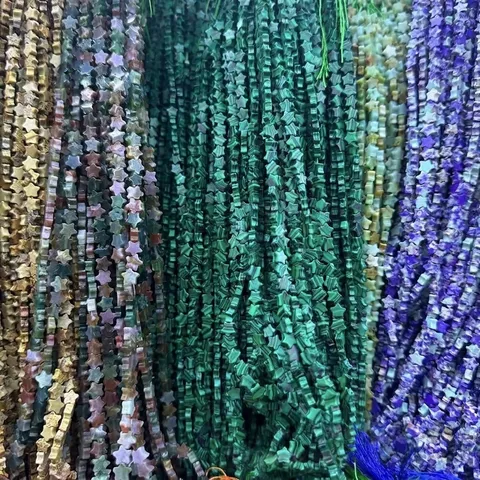 Cuentas Sueltas de Ágata de Piedra Natural en Forma de Estrella para la Fabricación de Pulseras y Collares DIY Cuentas de Estrella Pulidas con Agujero Recto