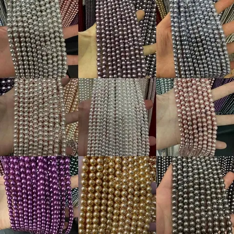 Perles de Coquille Rondes Perles Artificielles Brillantes En Vrac Pour Bricolage Bracelet Collier Fabrication de Bijoux