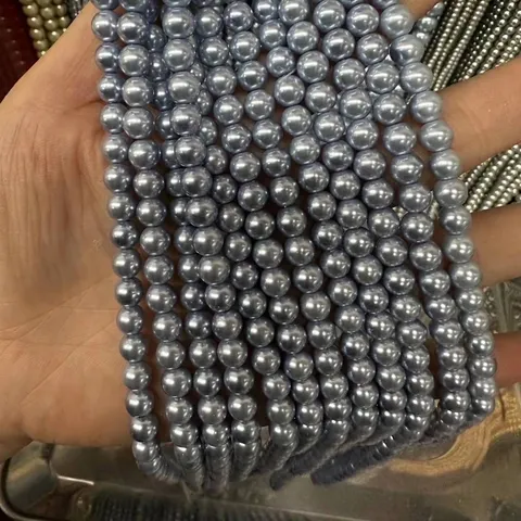 Perles de Coquille Rondes Perles Artificielles Brillantes En Vrac Pour Bricolage Bracelet Collier Fabrication de Bijoux