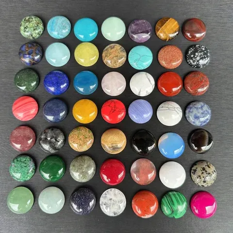 Naturstein Runder Cabochon Achat Kristall Tigerauge Flache Rückseite Für DIY Ring Ohrringe Schmuckherstellung Zubehör