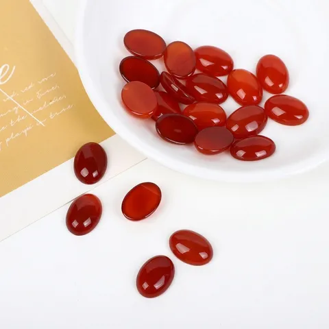 Natürlicher Roter Achat Ovaler Cabochon Stein Für Schmuckherstellung DIY Ringe Anhänger Polierter Edelstein Rohstein Zubehör