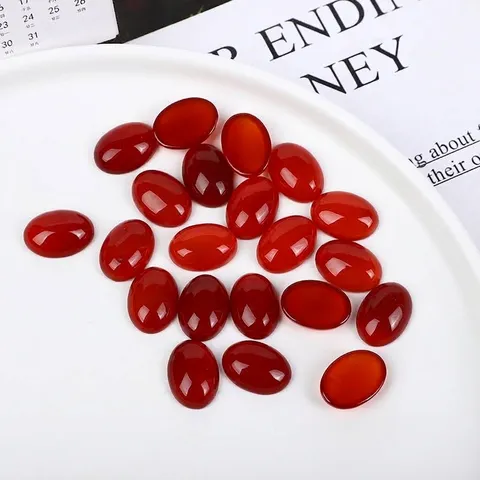 Natürlicher Roter Achat Ovaler Cabochon Stein Für Schmuckherstellung DIY Ringe Anhänger Polierter Edelstein Rohstein Zubehör