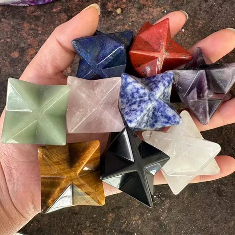 Merkaba Kristal Davidster Natuursteen Genezing Energie Steen Meditatie Decoratie Ornament Spiritueel Handwerk