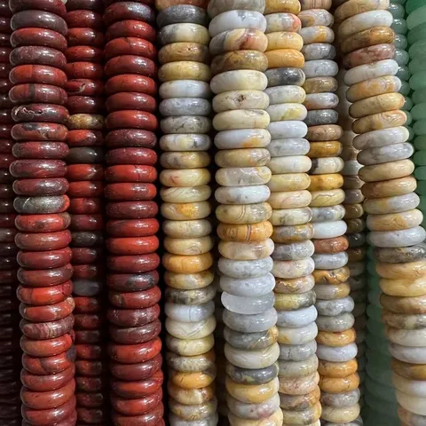 Natural Stone Heishi Beads Flat Round Disc Spacer Beads For DIY Jewelry Making Bracelet Necklace Findings Crafting Components