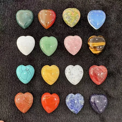 Cabochon à Dos Plat en Pierre Naturelle d'Agate Polie Forme de Cœur Gemmes en Vrac pour Collier DIY Pendentif Fournitures de Bijoux En Gros