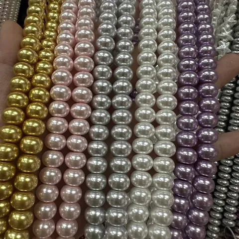 Perles Rondelles en Verre Imitation Perle Perles Boulier Colorées pour la Création de Bijoux DIY Collier