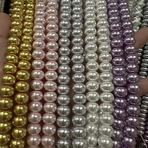 Perles Rondelles en Verre Imitation Perle Perles Boulier Colorées pour la Création de Bijoux DIY Collier
