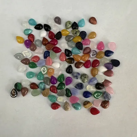 Naturstein Tränenform Cabochon Poliert Quarz Achat Flatback Lose Edelstein Perlen Für DIY Schmuckherstellung Basteln Ohrring Halskette Zubehör