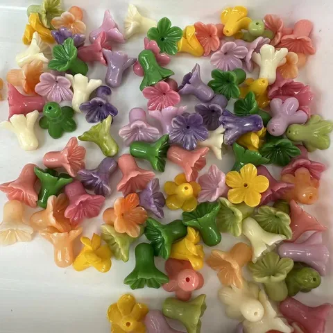 Shell Powder Trumpet Flower Shaped Loose Beads Polished DIY Jewelry Accessories Headwear Components For Handmade Necklaces Earrings