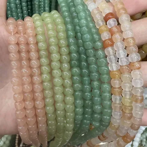 Natural Stone Loose Drum Beads For Jewelry Making DIY Bracelet Necklace Accessories Multicolor Old Style Barrel Beads