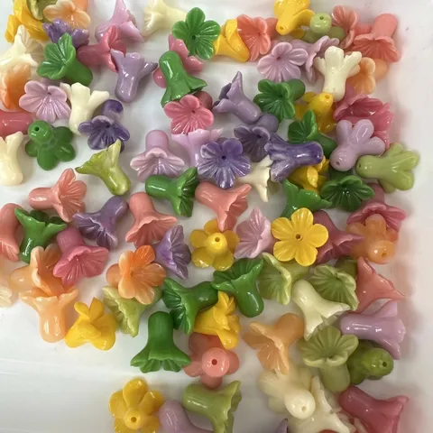 Shell Powder Trumpet Flower Shaped Loose Beads Polished DIY Jewelry Accessories Headwear Components For Handmade Necklaces Earrings