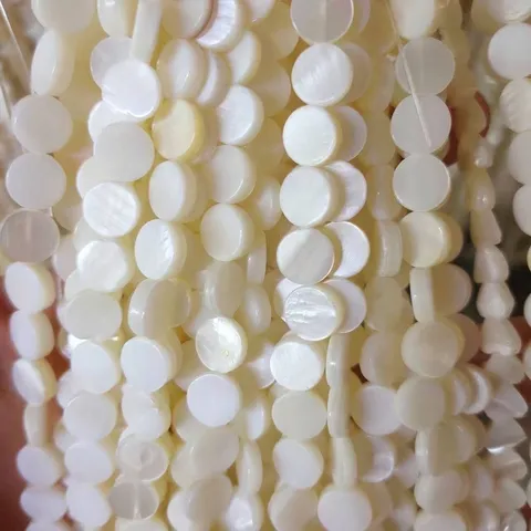 Natural Freshwater Mother of Pearl Shell Round Flat Disc Beads For DIY Jewelry Making Hairpin Clothing Decoration Accessories