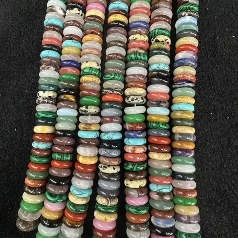 Natural Stone Agate Crystal Heishi Beads Flat Round Spacer Beads For DIY Jewelry Making Necklaces Bracelets Accessories