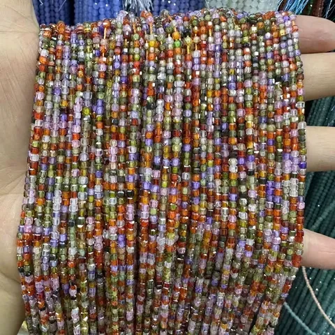 Faceted Square Zirconia Loose Beads Artificial Crystal Polished Cubic Beads DIY Jewelry Making Accessories Clothing Embellishments