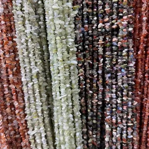 Cuentas de Chips de Piedra Natural Irregulares Para Crear Joyas Cuentas de Cristal de Ágata de Colores Para Pulsera Tira Larga